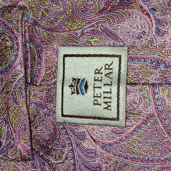 Peter Millar Purple Pink Paisley 100% Silk Tie - Picture 5 of 6